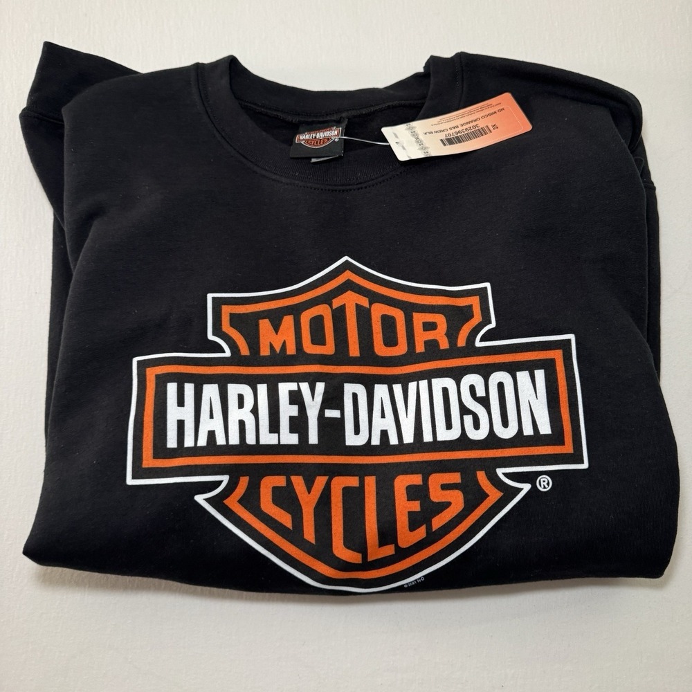 Men's Harley Davidson Logo Black 2x Crewneck Sweater Size 2XL